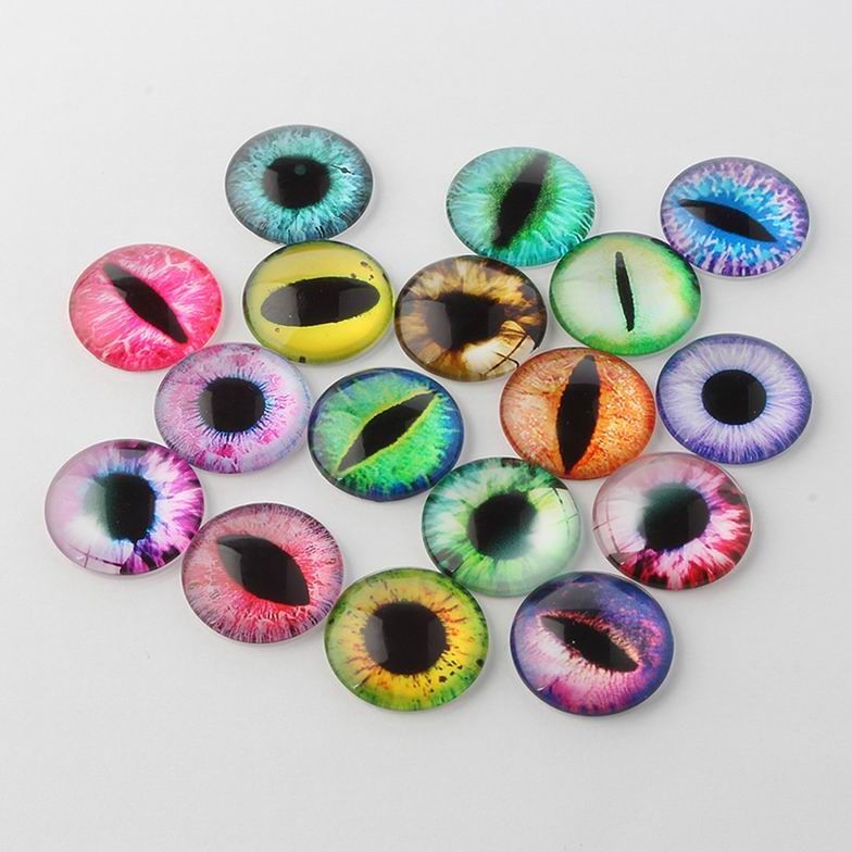 Cat Eyes Glass Cabochon Eyes For Sculpture, Carving, Needle
