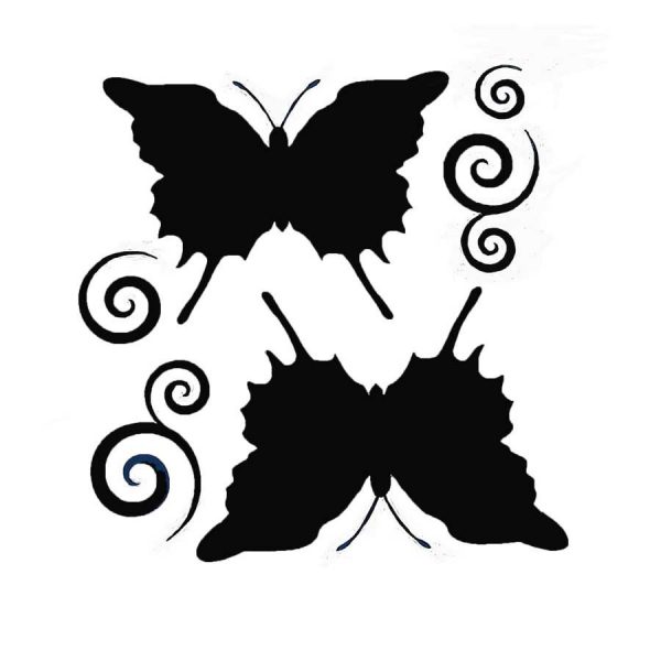 Vinyl Solid Butterfly with Swirls