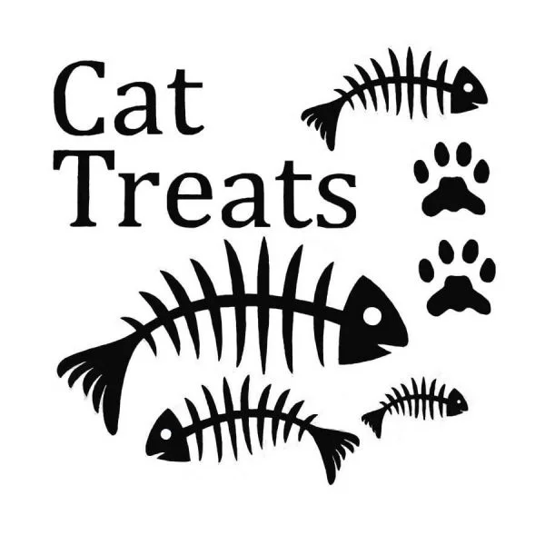 Vinyl Cat Treats Fish Bones and paws