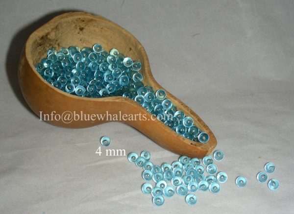 Gourd Light Beads from Turkey light blue 4 mm no hole bead