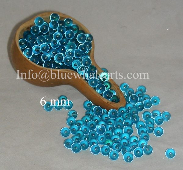 Gourd Light Beads - no hole teal 6mm