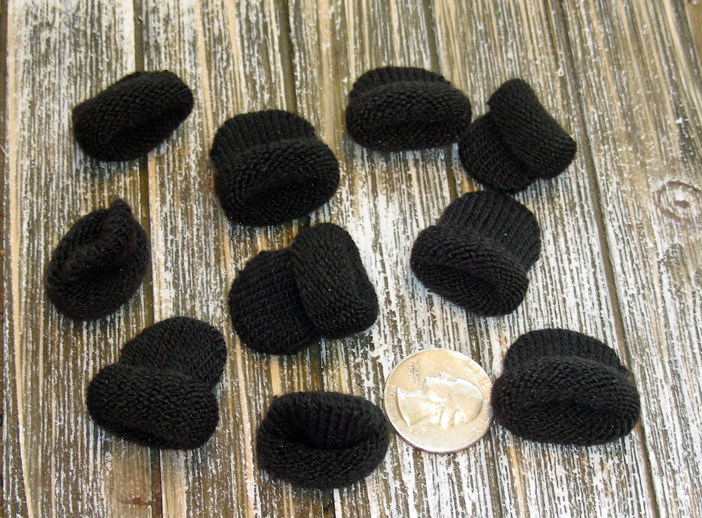 Mini Knit Hats  Black