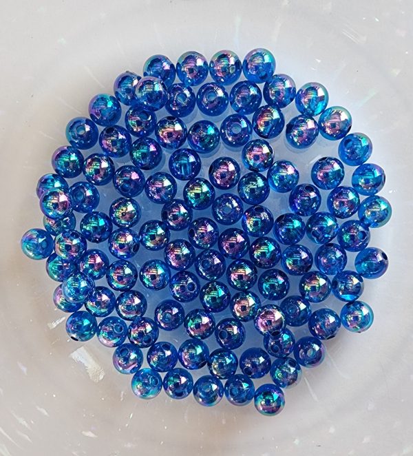 Round AB Dodger Blue 6mm - 100 pc